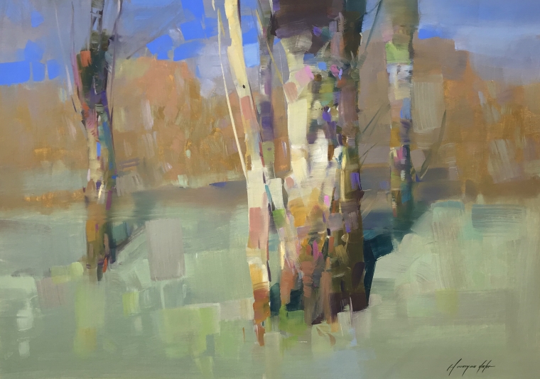 Autumn Trees, Original oil Painting, Handmade artwork, One of a Kind                             